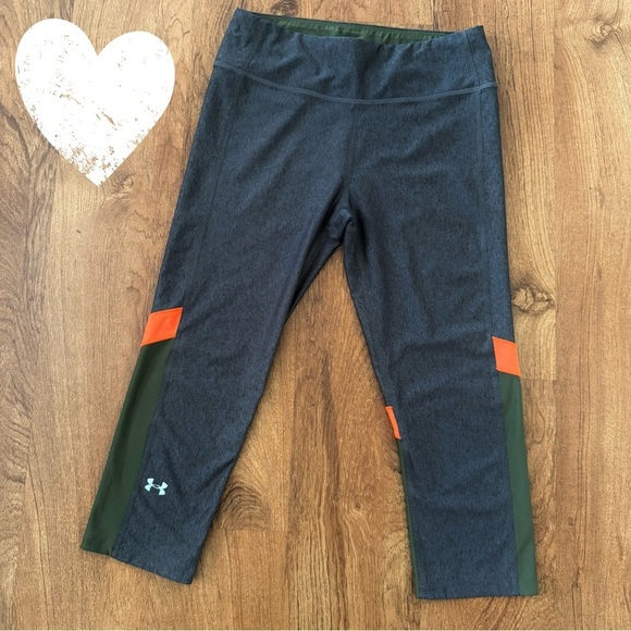 Under Armour Charcoal and Orange Capri Leggings - Picture 2 of 5